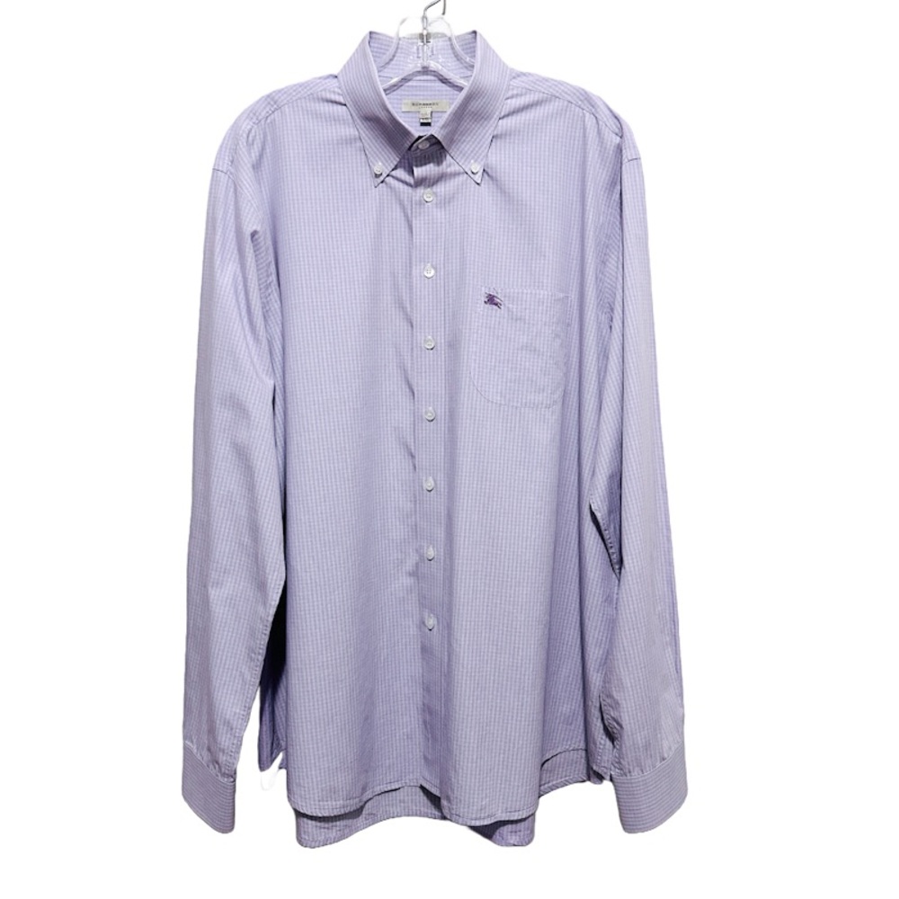 Burberry London Check Plaid Button Down Lavender / Light Blue-Purple Size XXL